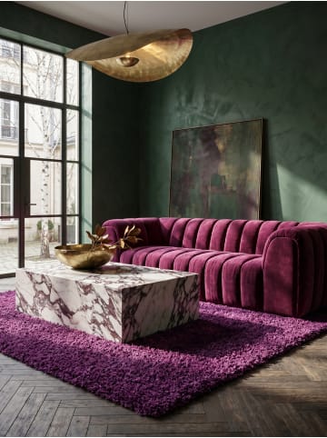 KADIMA DESIGN Teppich Hochflor Shaggy Waschbar Einfarbig RHEIN Strapazierfähig in Violett