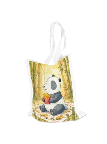 Mr. & Mrs. Panda Shopping Tasche Panda beflügelt Pommes Design o... in Weiß
