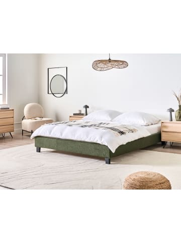 Beliani Doppelbett ROANNE in Grün/Braun - (W) 170 x (H) 29 x (L) 213 cm