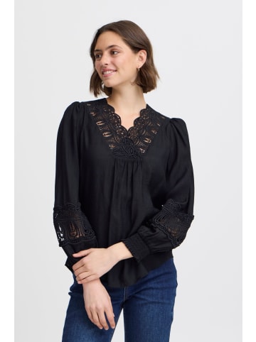 Fransa Langarmbluse FRBLONDIE BL 2 20614698 elegante Bluse mit Spitzendetails in schwarz