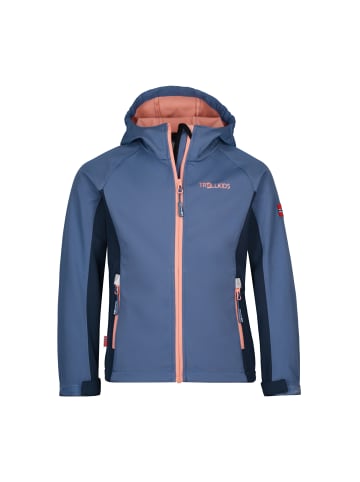 Trollkids Softshell Jacke "Kristiansand" in Lotusblau/Marineblau