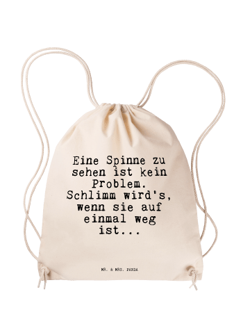 Mr. & Mrs. Panda Sportbeutel Eine Spinne zu sehen... mit Spruch in Creme