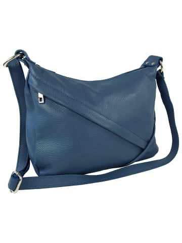 Toscanto Leder Schultertasche Toscanto Tasche petrolblau ca. 35cm