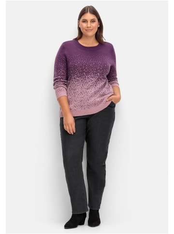 sheego Pullover in aubergine gemustert