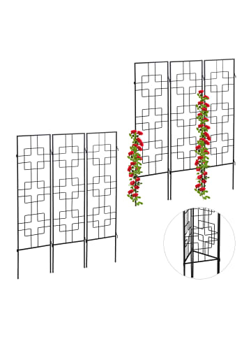 relaxdays 6x Rankgitter in Schwarz - (B)30,5 x (H)122 cm