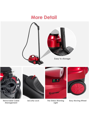 COSTWAY Dampfreiniger 2000W in Rot