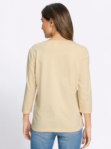 Sieh an! 3/4-Arm-Shirt in sand-burgund-bedruckt