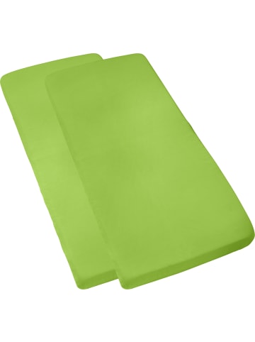 Erwin Müller Single-Jersey Kinder-Spannbettlaken im 2er-Pack Murnau in apfelgrün