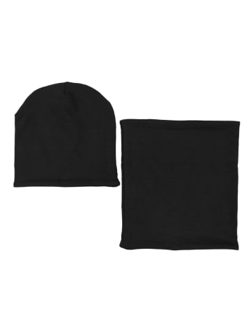 TupTam Unisex Kinder Beanie Mütze Schlauchschal Set in schwarz