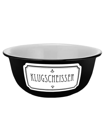 Geda Labels Müslischale Klugscheisser Emaille-Optik in Schwarz - 600 ml