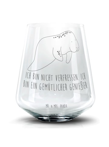 Mr. & Mrs. Panda Blümchentail Glas Seekuh Chillen mit Spruch in Transparent