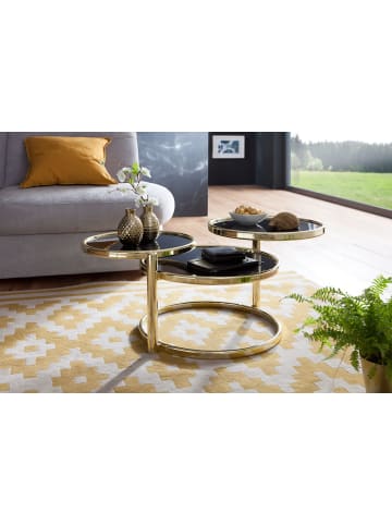 FineBuy Couchtisch in Gold / Metall / 58x58x58