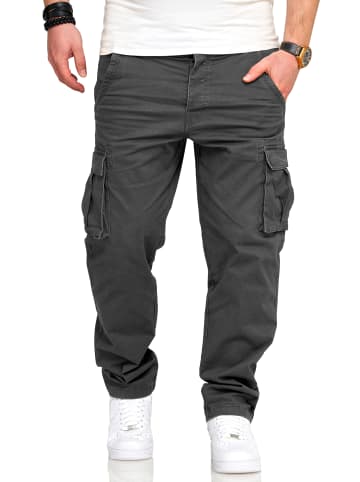 SOUL STAR Cargohose - S2SARI Chino Jeans Hose Stoffhose Freizeithose in Dunkelgrau