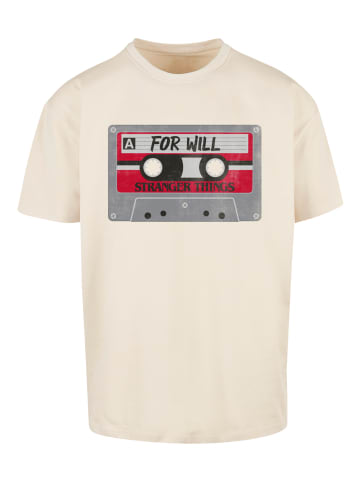 F4NT4STIC Oversize T-Shirt Stranger Things Cassette For Will in sand