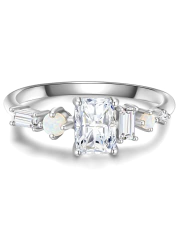 Glanzstücke München Ring aus Sterling Silber mit Zirkonia und Opal in silber