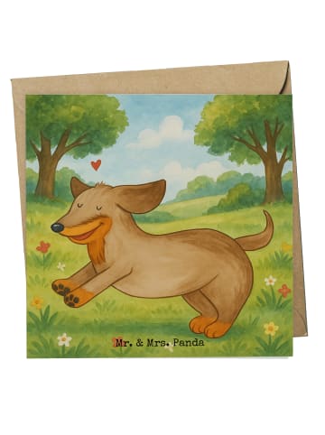 Mr. & Mrs. Panda faltkarte Hund Dackel Design ohne Spruch in Weiß