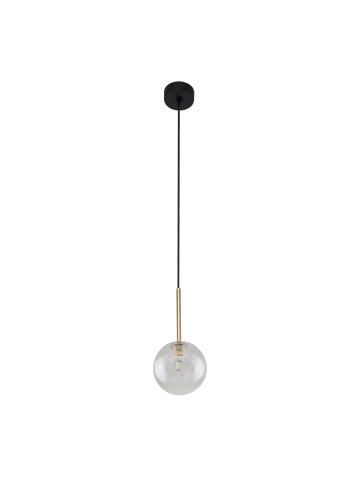 Licht-Erlebnisse Pendelleuchte Ø 12 x (T)160 cm in Schwarz Transparent GoldSchwarz Transparent Gold