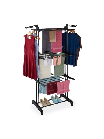 relaxdays Wäscheständer in Schwarz