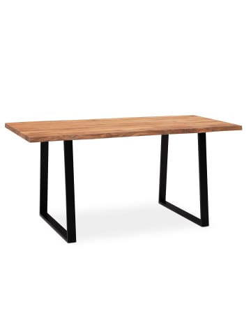 KADIMA DESIGN Schreibtisch 140x80x76 cm Massivholz / Metall Computertisch