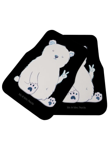 Mr. & Mrs. Panda Fußmatte Auto Eisbär Faul ohne Spruch in Schwarz