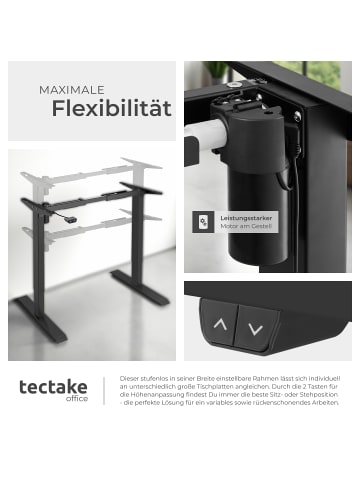 tectake Schreibtischgestell, breitenverstellbar, 85 - 129 x 65 x 71 - 121 cm