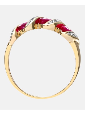 Diamant L'éternel Eternity-Ring aus 375 Gelbgold mit Diamant mit Rubin