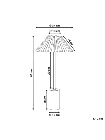 Beliani Tischleuchten BALUARTE in Beige/Gold/Grau - (W) 34 x (H) 68 x (L) 34 cm