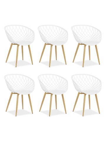 Homestyle4u Küchenstuhl 6er Set in Weiß