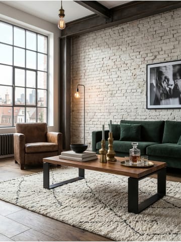 KADIMA DESIGN Couchtisch | Sheesham, 115x60x35cm, Metallgestell