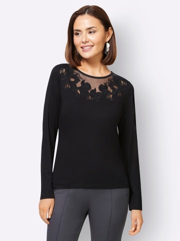 creation L Langarmshirt in schwarz