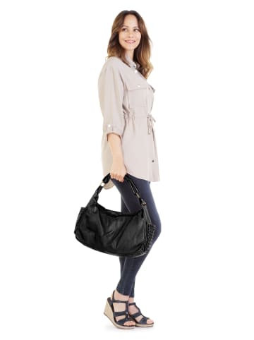 Samantha Look Handtasche echt Leder in schwarz