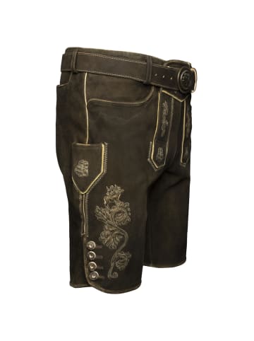 Maddox Country Lederhose Silbersee in dunkelbraun
