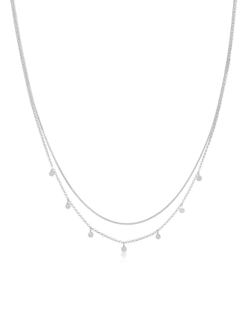 Elli Halskette 925 Sterling Silber Geo, Plättchen in Silber