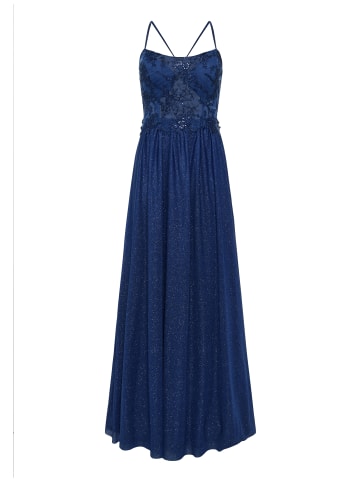 Vera Mont Abendkleid im Glitzer-Look in Dunkelblau/Grau