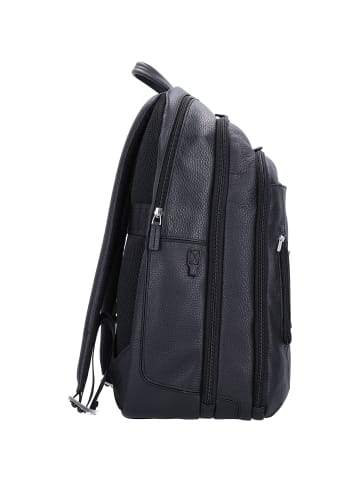 Piquadro Vibe Rucksack Leder 43 cm Laptopfach in black