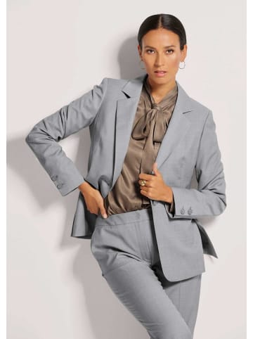 MADELEINE Einreihiger Woll-Blazer, tailliert in steingrau / melange