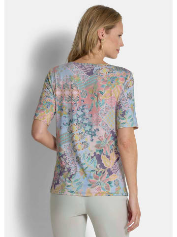 GOLDNER Cityshirt mit Knoten-Detail in salbei / rosé / gemustert