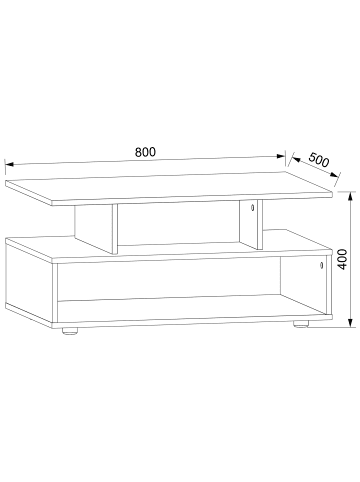 VCM  Holz Sofatisch Couchtisch Esila in Honig-Eiche