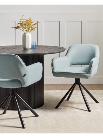 Beliani 2er-Set Esszimmerstuhl LOURES in Blau/Schwarz