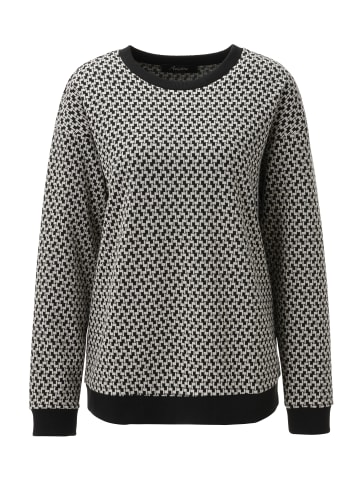Aniston CASUAL Sweatshirt in schwarz-wollweiß
