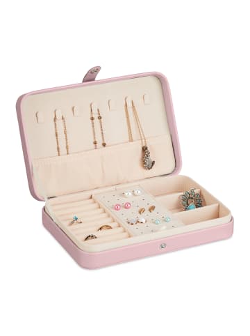 relaxdays Schmuckkästchen in Rosa - (B)21 x (H)4,5 x (T)14,5 cm
