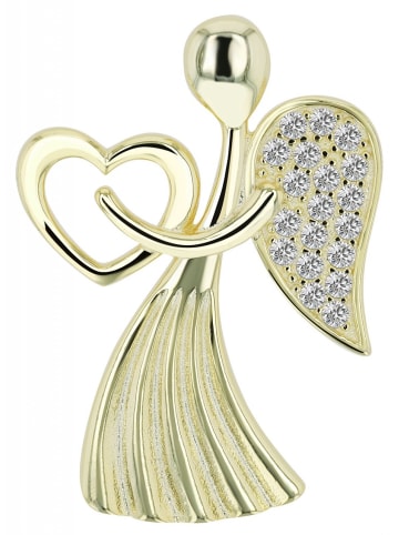 Adeliás Damen Anhänger Engel aus 925 Silber mit Zirkonia in gold