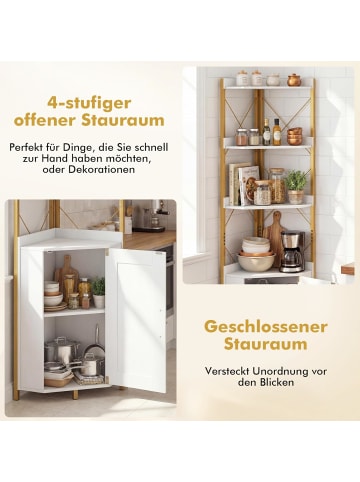 COSTWAY Hochschrank 6-stöckig in Weiß