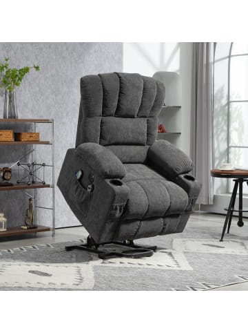 HOMCOM Fernsehsessel mit Aufstehhilfe-93L x 91B x 110H cm-Dunkelgrau
