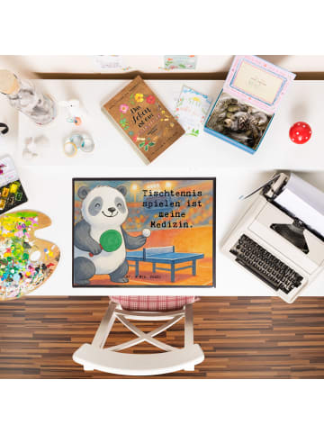 Mr. & Mrs. Panda schreibauflage Panda Tischtennis Design mit Spruch in Weiß