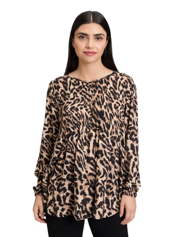 Betty Barclay Schlupfbluse mit Plissee in Schwarz/Beige