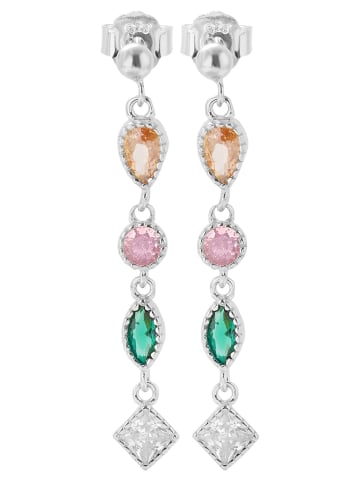 Adeliás Damen Ohrringe – Ohrstecker aus 925 Silber mit Zirkonia in silber