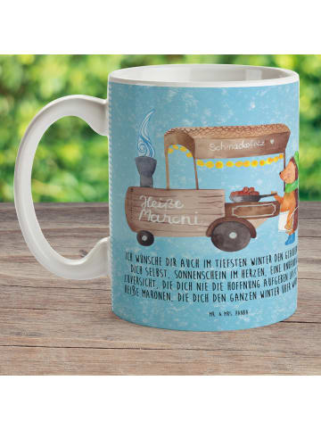 Mr. & Mrs. Panda Kindertasse Igel Maronen mit Spruch in Eisblau