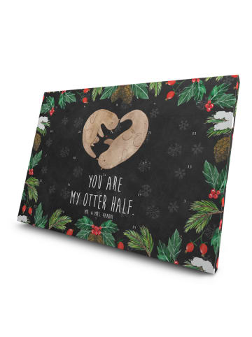Mr. & Mrs. Panda Adventskalender Otter Herz mit Spruch in Kreidetafel