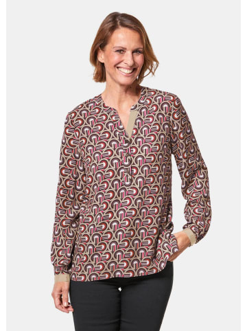 GOLDNER Moderne Druckbluse in legerer Form in rot / gemustert